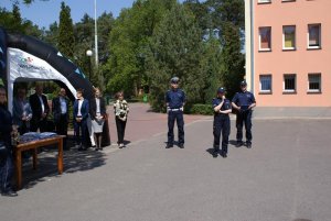 Komendant Powiatowy Policji w Wągrowcu inspektor Magdalena Sławińska dziękuje za przybycie i dziękuje za przygotowanie uczniów.