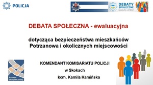 baner zapraszający na debatę społeczną w Potrzanowie