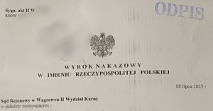 nagłówek postanowienia sądu z orłem Wyrok Sądu
