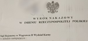 wyrok nakazowy w imieniu Rzeczypospolitej Polskiej - nagłówek wraz z godłem
