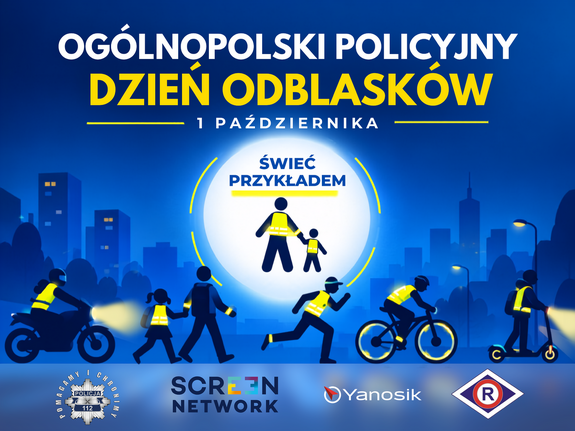 grafika z namalowanymi postaciami noszącymi odblaski